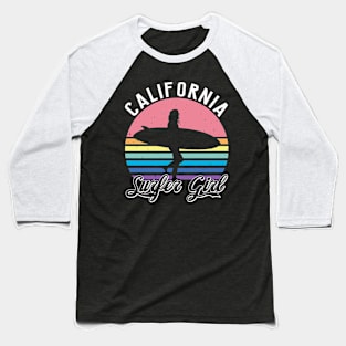 Surfer Girl California Surfing Surf Beach Women Cute Summer Baseball T-Shirt